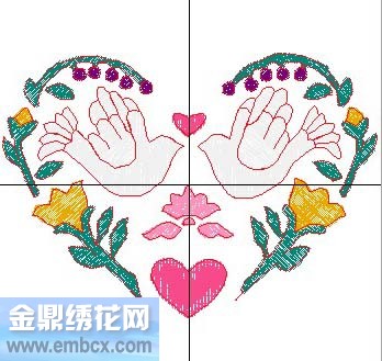 龙年鸽子绣花图案第一图 